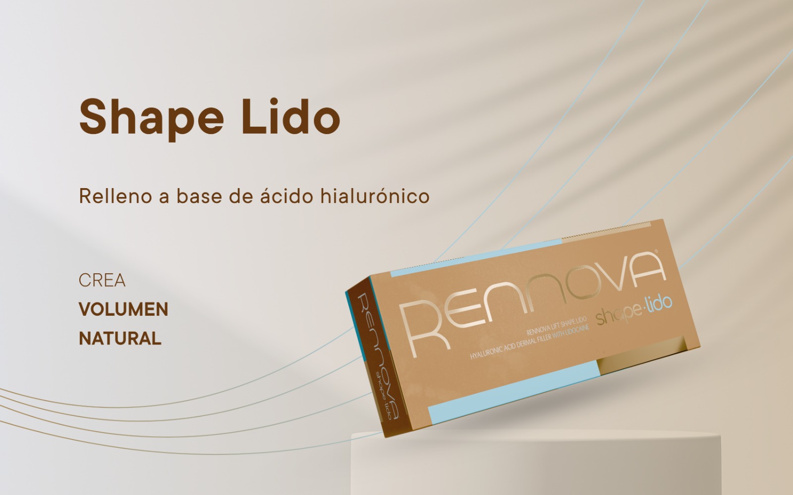 Rennova Shape Lido, relleno a base de ácido hialurónico para crear volumen natural.